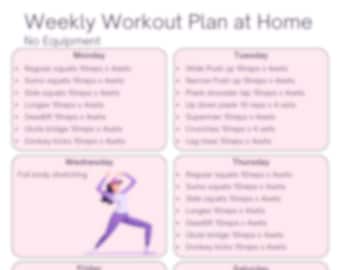 Weekly Workout Plan Weekly Workout Program Weekly Workout at Home Weekly Workout Guide Weekly Workout Planner Printable Workout Etsy