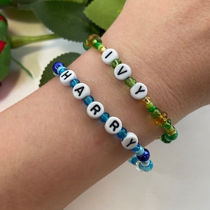 Personalised Beaded Friendship Name Bracelet Custom Text by Those Windermere Beads