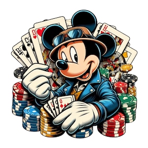 projekt pokera myszki miki, clipart png myszki miki, karty do gry myszki miki, natychmiastowe pobieranie