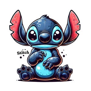 Niedliches Stitch png Clipart, Sofort Download, Stitch png, Lilo und Stitch Charakter
