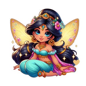Princess jasmine fairy design, Princess jasmine png clipart, jasmine fairy, fairy princess, instant download,