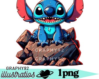 Stitch cute image,  Stitch png clipart, Lilo and stitch png, instant download