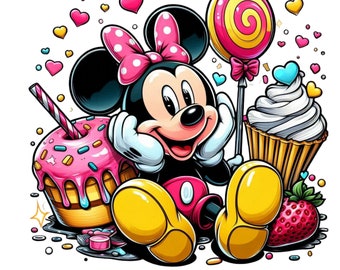 Minnie mouse png clipart, minnie mouse sweet design, cute minnie, instant download