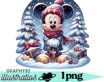 ミッキーマウスのPNGクリップアート、ミッキーマウスの冬のデザイン
