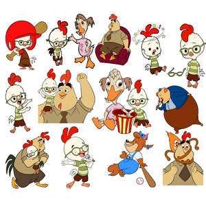 Chicken little png bundle, chicken little png clipart set, abby mallard, buck cluck, foxy loxy, chicken little characters, high quality