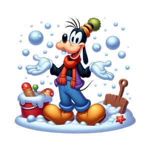 Goofy winter design, Goofy png clipart, mickey mouse friends, goofy snow, instant download