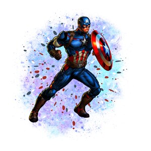 Captain america watercolour background,  Captain America png clipart, super hero png, instant download