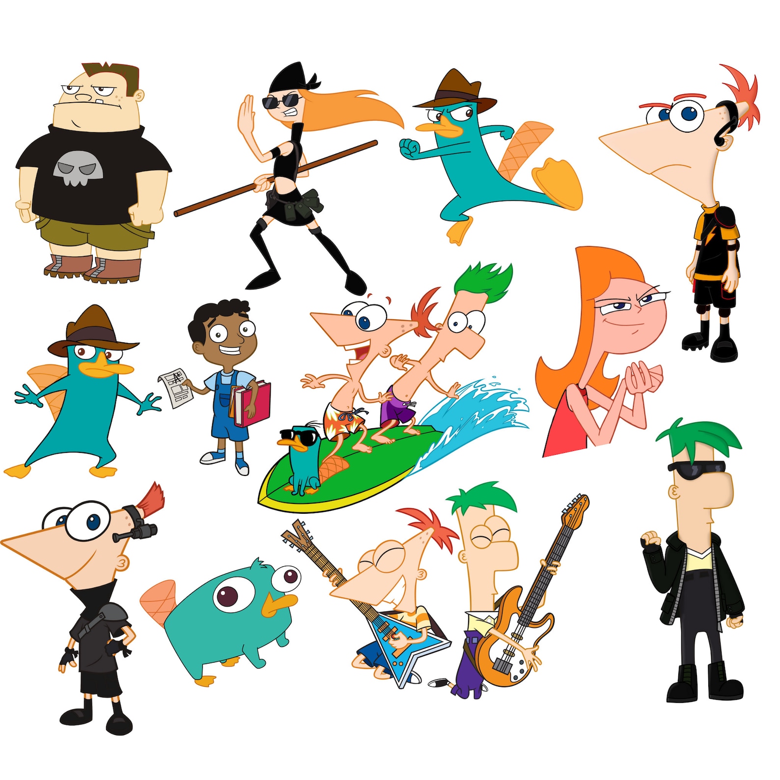 Phineas and Ferb Png Clipart Set, Phineas and Ferb Bundle, Candace ...