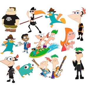 Phineas and ferb png clipart set, phineas and ferb bundle, candace flynn, Perry, instant download