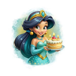 Princess jasmine birthday, Princess jasmine png clipart, aladdin princess, princess birthday, instant download
