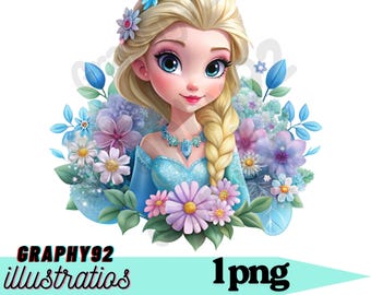 プリンセスエルサの花のデザイン、エルサのPNGクリップアート、アナと