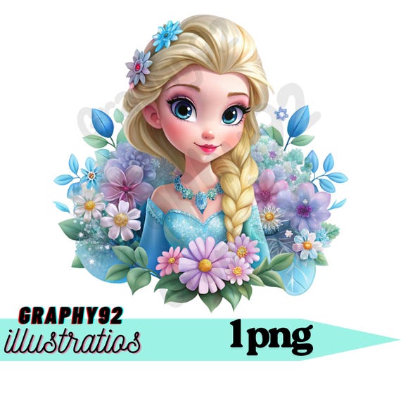 プリンセスエルサの花のデザイン、エルサのPNGクリップアート、アナと