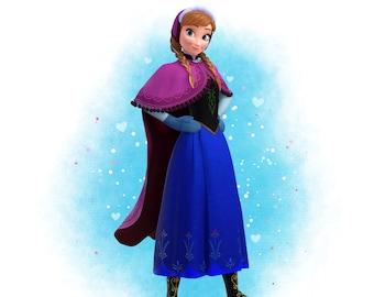 Frozen Anna watercolour background, Anna png clipart, Princess Anna png, elsa png, instant download