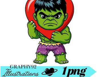 Hulk valentine's day, hulk love clipart, super hero png, hulk heart, hulk shirt design, instant download