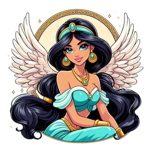 Princess jasmine angel design, aladdin princess png, jasmine png clipart, instant download
