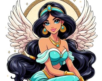 Princess jasmine angel design, aladdin princess png, jasmine png clipart, instant download