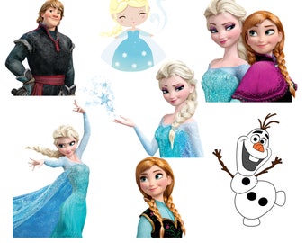 Frost png-paket, frozen png-clipart, Elsa png-paket, Prinsessan Elsa, Anna, Olaf, Frost-karaktärer, hög kvalitet