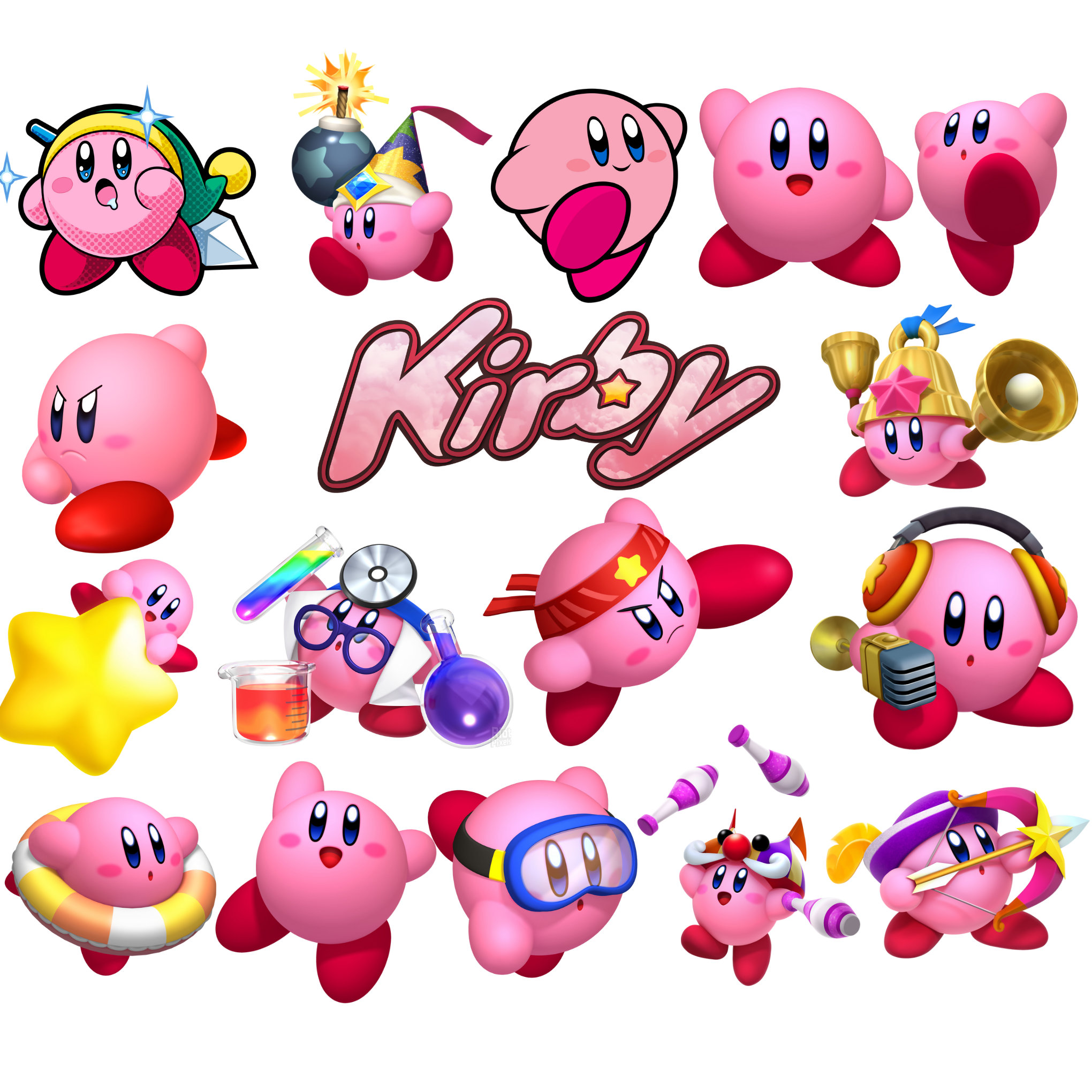 Kirby's Dream Buffet PNG Bundle Kirby Cafe Cute Print 