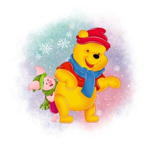 Winnie the pooh watercolour background, Winnie the pooh png, piglet png, instant download