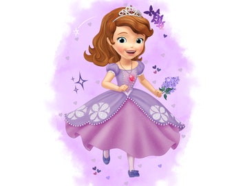 Sofia the first watercolour background, Princess sofia png clipart, Princess sofia design, instant download