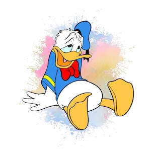 Donald Duck aquarell Hintergrund, Donald Duck png Clipart, Micky Maus Freunde, sofortiger Download