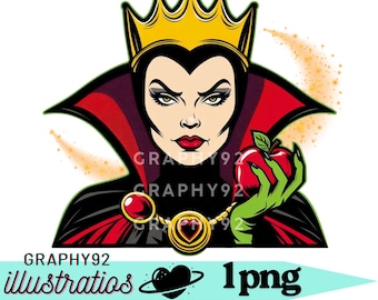 evil queen png clipart, snow white evil queen, villain evil queen, snow white villain, instant download