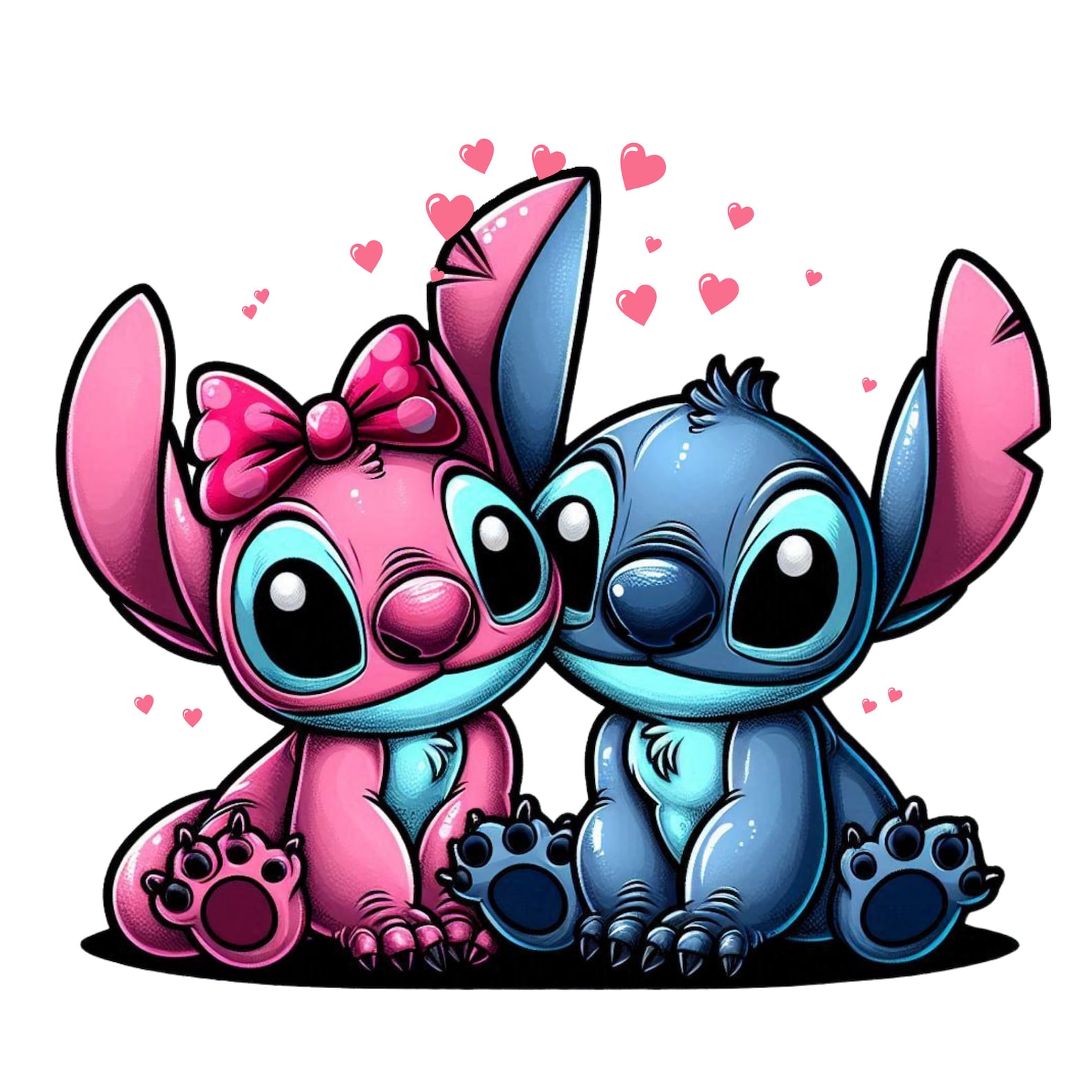 Stich Sign Stitch and Angel Png Clipart, Stitch Angel Love Design, Lilo and Stitch ...