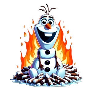 Frozen olaf png clipart, olaf fire design, elsa olaf png, cute olaf, snowman, instant download