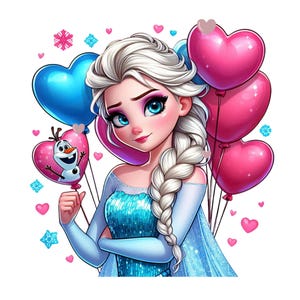 Princess Elsa balloons design, frozen elsa png clipart, elsa png, frozen png, instant download