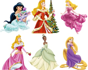 Princess png bundle, Princesses png clipart set, rapunzel, aurora, tiana, instant download
