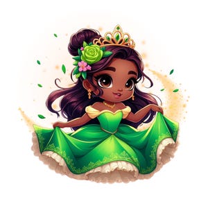 Princess tiana png clipart, cute princess tiana, magical princess, the princess and the frog, instant download