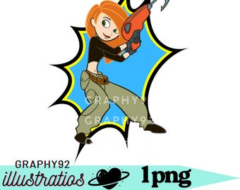 Kim possible png design, kim possible png clip art, kim possible bang bundle, instant download