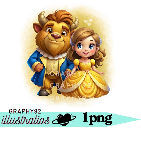 Beauty and the Beast Watercolor Background, Princess Belle Png - Main Image