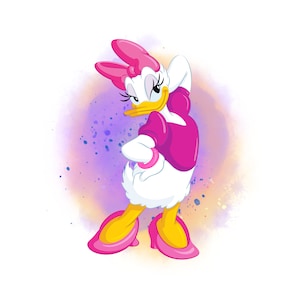 新品☆デイジーダック Daisy Duck アヒル デイジー ダック 油絵風 絵