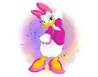 新品★デイジーダック Daisy Duck アヒル デイジー ダック 油絵風 絵 Baby daisy duck - Etsy 日本