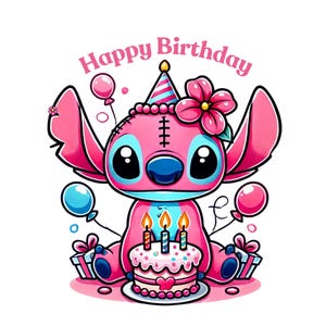 Conception d'anniversaire d'ange de point, clipart png d'ange de point, png d'anniversaire d'ange, caractère de lilo et de point, téléchargement immédiat