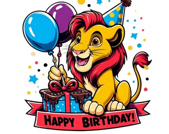 the lion king birthday, lion king png clipart, cute lion king, instant download