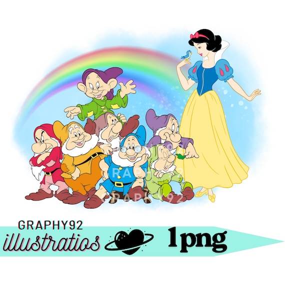 Snow White and the Seven Dwarfs Watercolour Background, Snow White