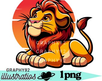 The lion king png clipart, lion king png, lion king design, high quality, instant download