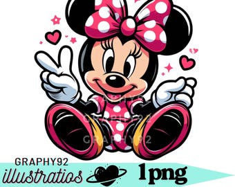 Minnie mouse png clipart, minnie mouse victory, baby minnie mouse, instant download