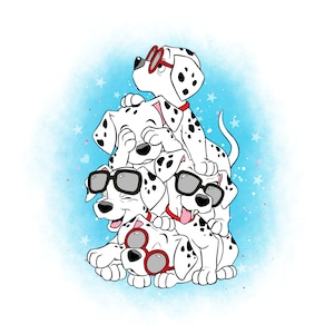 101 dalmatians watercolor background, 101 dalmatians png clipart, puppy dog, cute dog, instant download
