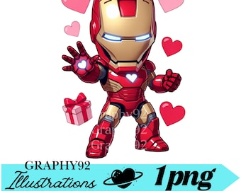 Ironman valentine's day, Ironman png clipart, cute ironman, ironman love, super hero png, instant download,  high quality