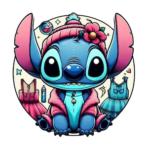 Stitch png clipart, stitch fashion design, lilo and stitch character, cute stitch, instant download
