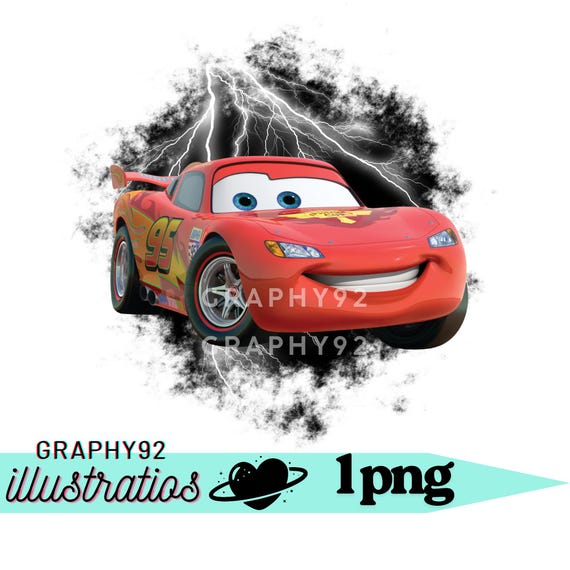 Lightning McQueen watercolour background, cars png, Lightning mcqueen png  clipart, instant download