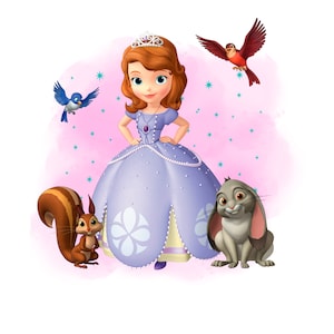 Sofia the first watercolor background, Princess sofia png clipart, Princess png, instant download