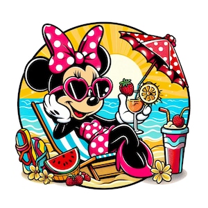 Minnie mouse summer design, minnie mouse png clipart, minnie mouse holiday, instant download