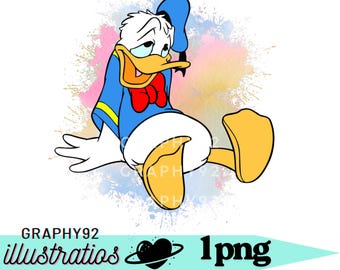 ドナルドダック PNG、昇華デザイン、デジタルイラスト、マウスアート