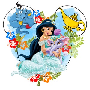 Princess jasmine watercolour background, Princess jasmine png clipart, Aladdin genie png, magical lamp, instant download