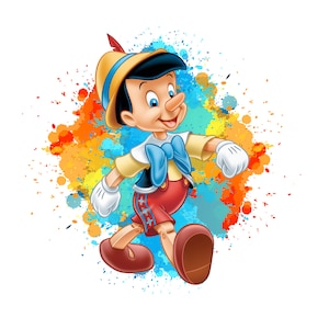Pinocchio watercolour background,  Pinocchio png clipart, Pinocchio splash, instant download