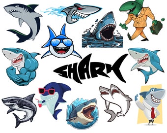 Shark png bundle,  shark png clipart set, shark design, shark package, sea, instant download